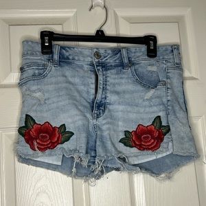 American Eagle rose jean shorts